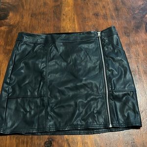 Express Black Faux Leather Skirt Size 14